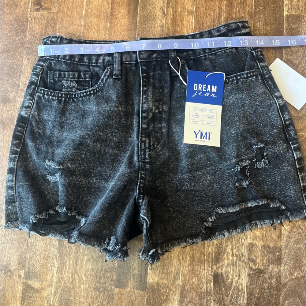 YMI Black Jean Shorts Distressed Cut-Off Style